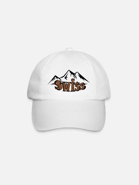 Schweizer Bergschokolade - Baseballkappe - Weiß/Weiß