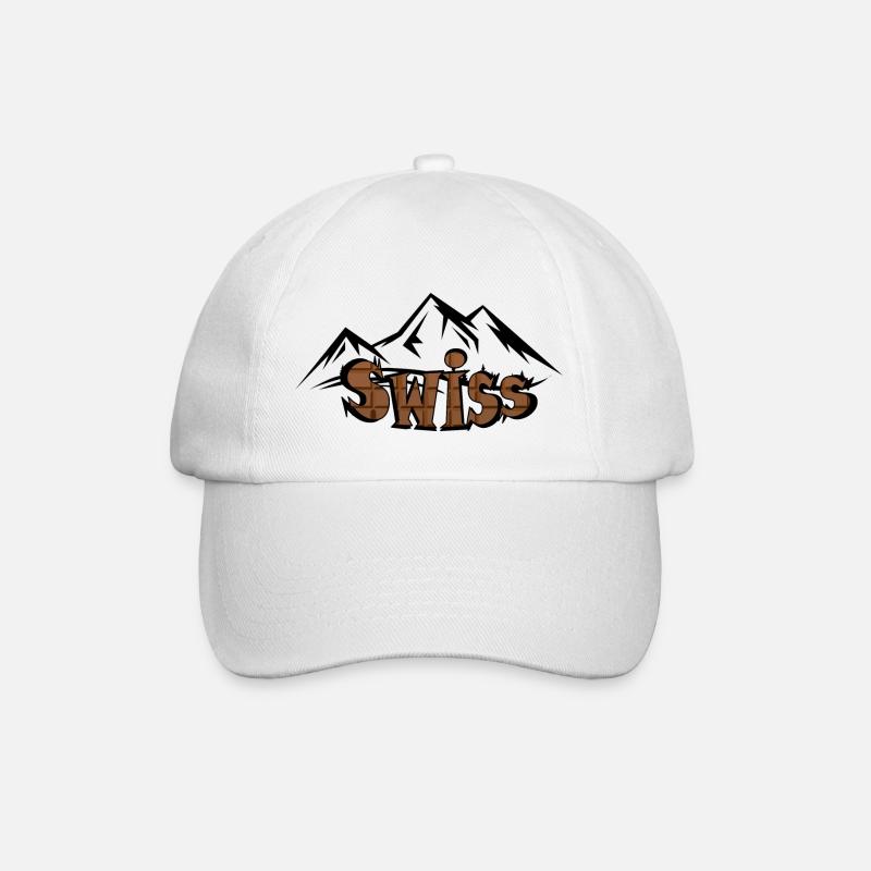Schweizer Bergschokolade - Baseballkappe - Weiß/Weiß