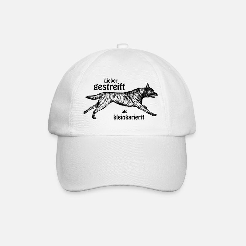 Lieber gestreift als kleinkariert - schwarz - Baseballkappe - Weiß/Weiß