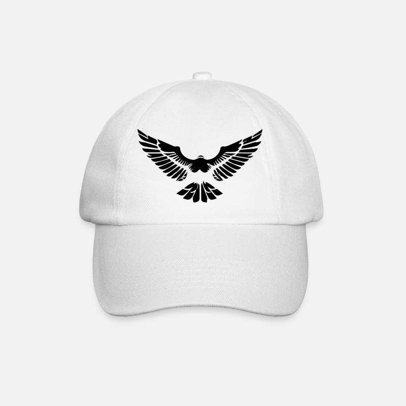 stylized eagle opening its wings in front - Baseball Cap - white/white