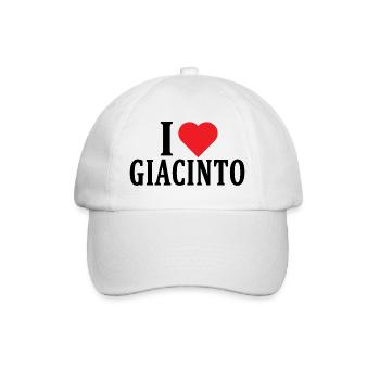 T-Shirt Ich liebe Giacinto T-Shirt Geschenkidee - Baseballkappe - Weiß/Weiß - Vorne