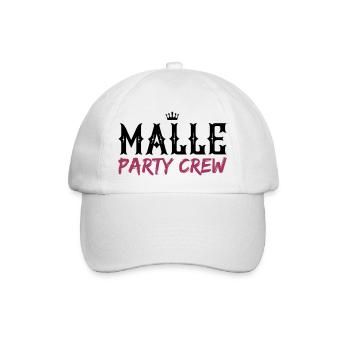 malle party crew - Baseballkappe - Weiß/Weiß - Vorne