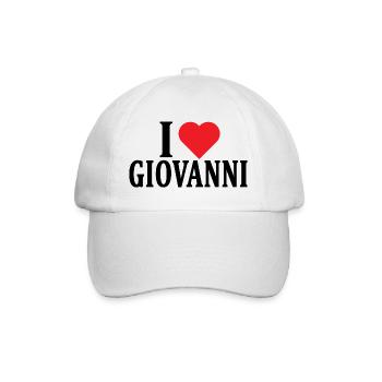 t-shirt I love Giovanni t-shirt gift idea - Baseball Cap - white/white - Front
