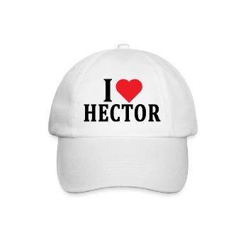 nom du t-shirt J’adore Hector idée cadeau t-shirt - Casquette classique - blanc/blanc - Devant