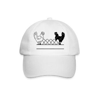 Monogramme de poulet foncé et clair - Casquette classique - blanc/blanc - Devant