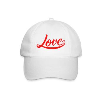 Lettrage d’amour en forme de cœur avec nœuds - Casquette classique - blanc/blanc - Devant