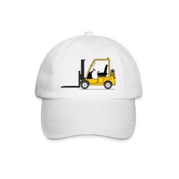 Stapler Gabelstabler Gelb - Baseballkappe - Weiß/Weiß - Vorne