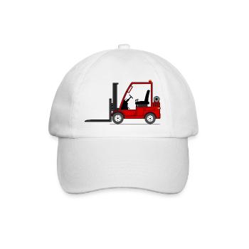 Stapler Gabelstabler Rot - Baseballkappe - Weiß/Weiß - Vorne