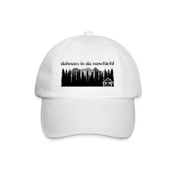 Dahoam in da Oaschicht-Daheim in secluded location, nature - Baseball Cap - white/white - Front