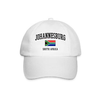 Johannesburg Flagge Südafrika Städte Design - Baseballkappe - Weiß/Weiß - Vorne