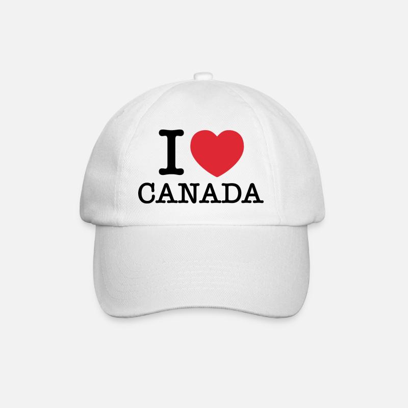 Ich liebe Kanada | Kanada | I Heart Kanada - Baseballkappe - Weiß/Weiß