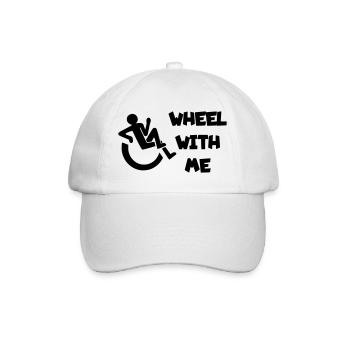 Rollen Sie mit mir in meinem Rollstuhl * - Baseballkappe - Weiß/Weiß - Vorne