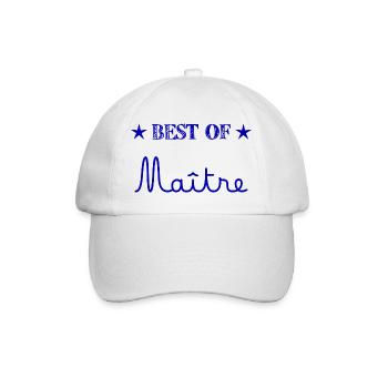 MAÎTRE. MERCI. MERCI MAÎTRE. CADEAU MAÎTRE - Casquette classique - blanc/blanc - Devant