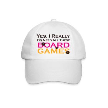 boardgame chess backgammon game night - Baseballkappe - Weiß/Weiß - Vorne