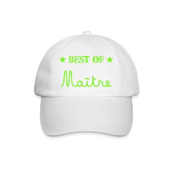 MAÎTRE. MERCI. MERCI MAÎTRE. CADEAU MAÎTRE - Casquette classique - blanc/blanc - Devant