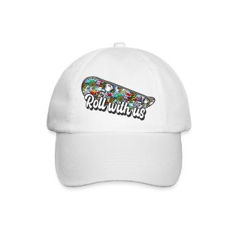 Skateboard skaten hip hop - Baseballkappe - Weiß/Weiß - Vorne