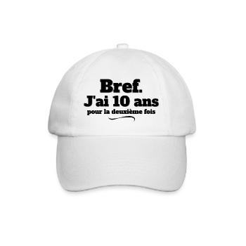 anniversaire 20 ans, 20 ans, j'ai 20 ans - Casquette classique - blanc/blanc - Devant