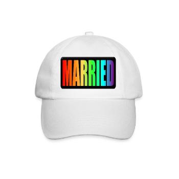 ARC-EN-CIEL - LGBTQ MARIÉ - FIERTÉ DE MARIAGE - Casquette classique - blanc/blanc - Devant