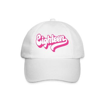 Achtzehn 18. Geburtstag Mädchen Frauen 18 Jahre alt - Baseballkappe - Weiß/Weiß - Vorne