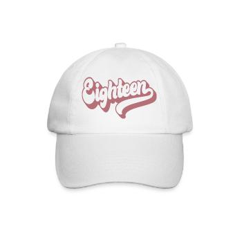 Achtzehn 18. Geburtstag Mädchen Frauen 18 Jahre alt - Baseballkappe - Weiß/Weiß - Vorne