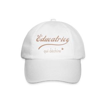 Éducatrice qui déchire - Casquette classique - blanc/blanc - Devant
