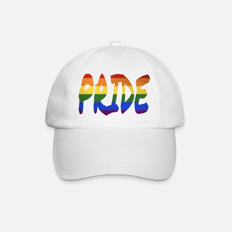 LGBT+ Pride lettering - Baseball Cap - white/white