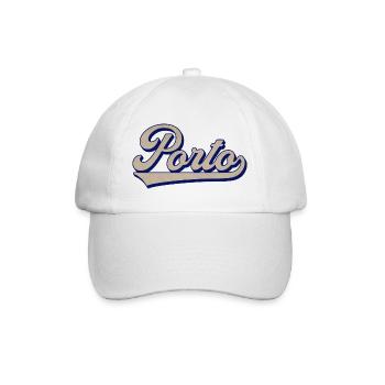 Porto Script Vintage Stil - Baseballkappe - Weiß/Weiß - Vorne