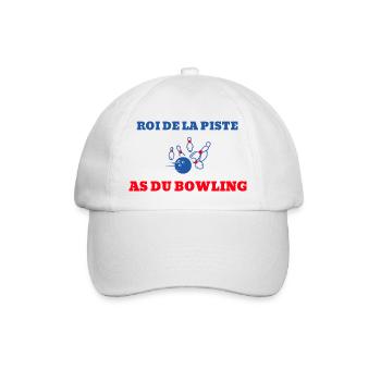 Bowling Humour Roi de la Piste As du Bowling - Casquette classique - blanc/blanc - Devant