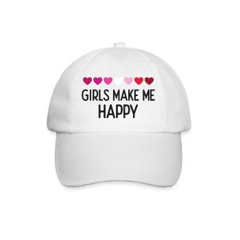 Mois de la fierté LGBTQ - Les filles me rendent heureuse - Casquette classique - blanc/blanc - Devant