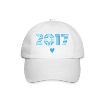 Born in 2017 boy - Baseball Cap - white/white - Front