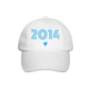 Born in 2014 boy - Baseball Cap - white/white - Front