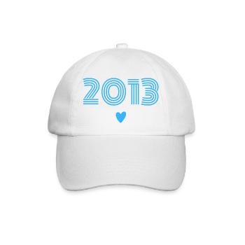 Born in 2013 boy - Baseball Cap - white/white - Front