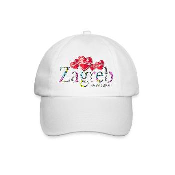Croatia hrvatska croatia hrv travel europe zagreb - Baseball Cap - white/white - Front