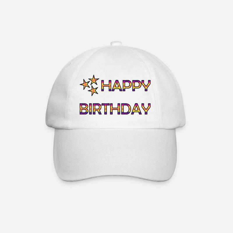 JOYEUX ANNIVERSAIRE. HAPPY BIRTHDAY. ANNIVERSAIRE. - Casquette classique - blanc/blanc