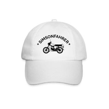 Simsonfahrer Simson Moped Symbol Freunde Osten DDR - Baseballkappe - Weiß/Weiß - Vorne