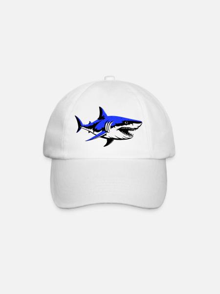 shark - Baseballkappe - Weiß/Weiß