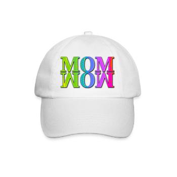 Mama Mama Wow Muttertag Lustig Niedlich Familie Mutter - Baseballkappe - Weiß/Weiß - Vorne