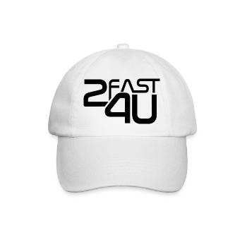 2fast4U Logo - Baseballkappe - Weiß/Weiß - Vorne