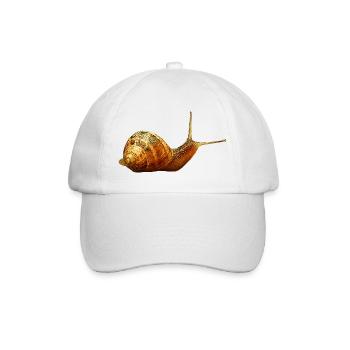 süße tiershirts, Weinbergschnecke - Baseballkappe - Weiß/Weiß - Vorne