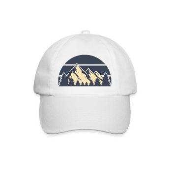 vintage sunset Berge weiß - Baseballkappe - Weiß/Weiß - Vorne