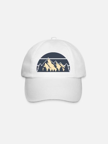 vintage sunset Berge weiß - Baseballkappe - Weiß/Weiß