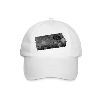 Bücher design, Schwarz-weiß, Ratte, vergänglichkei - Baseballkappe - Weiß/Weiß - Vorne