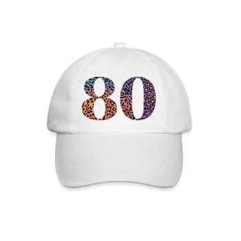 80th Birthday Leopard - Baseball Cap - white/white - Front