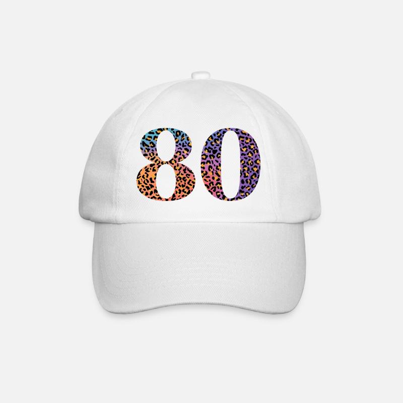 Leopard zum 80. Geburtstag - Baseballkappe - Weiß/Weiß