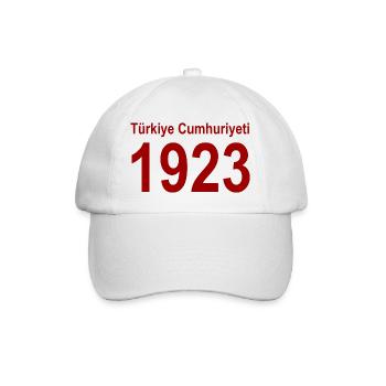 Türkiye Cumhuriyeti 1923 - lettrage rouge - Casquette classique - blanc/blanc - Devant