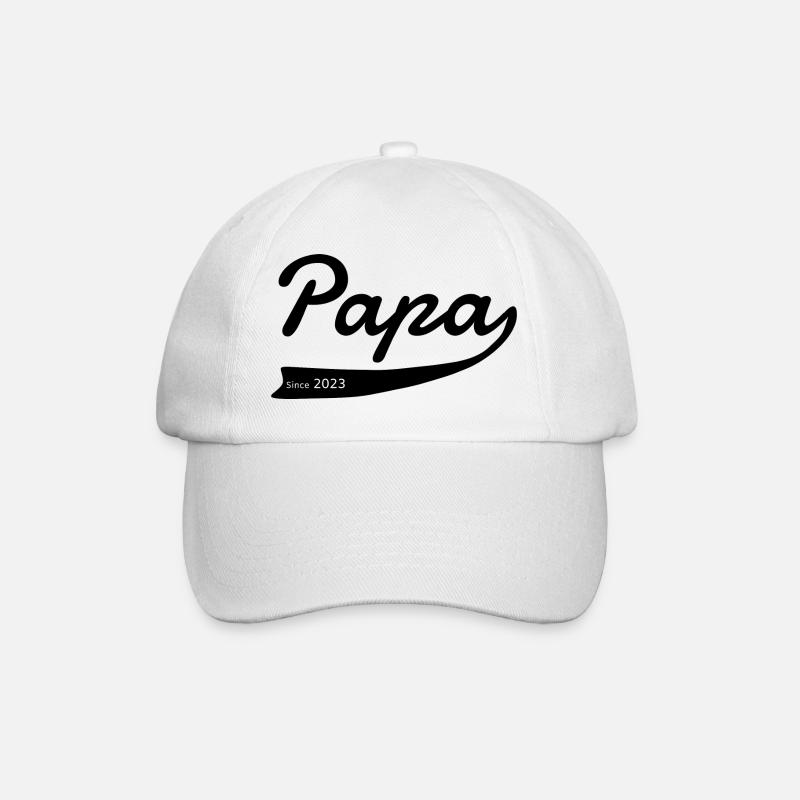 Papa Since 2023 - Baseballkappe - Weiß/Weiß