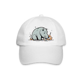 Hippopotamus Cute Comic - Baseball Cap - white/white - Front