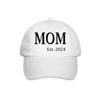 MOM Est. 2024 - Baseballkappe - Weiß/Weiß - Vorne