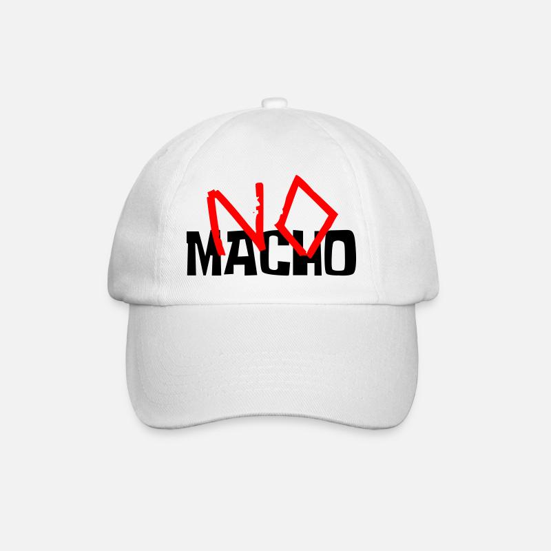 No Macho - Baseball Cap - white/white
