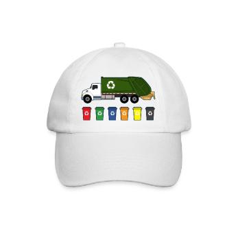 Müllwagen Liebe Müllabfuhr Kind Junge I Geschenk - Baseballkappe - Weiß/Weiß - Vorne